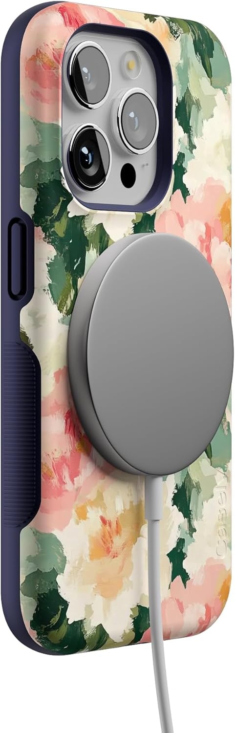 imageCasely iPhone 15 Pro Case The Garden Room Painted Petals Bold Protective Design Compatible with MagSafe