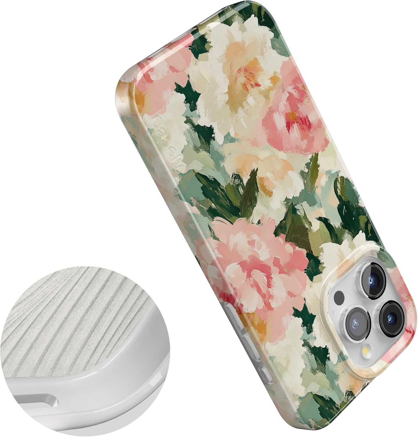imageCasely iPhone 15 Pro Case The Garden Room Painted Petals Compatible with MagSafe Classic Ultra Thin Design