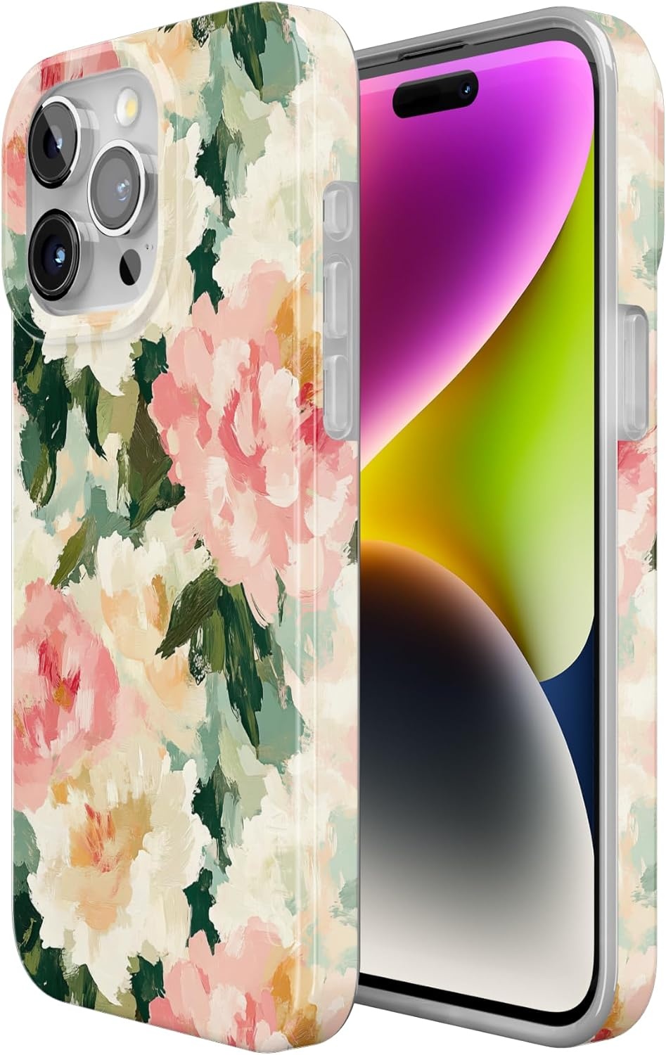 imageCasely iPhone 15 Pro Case The Garden Room Painted Petals Compatible with MagSafe Classic Ultra Thin Design