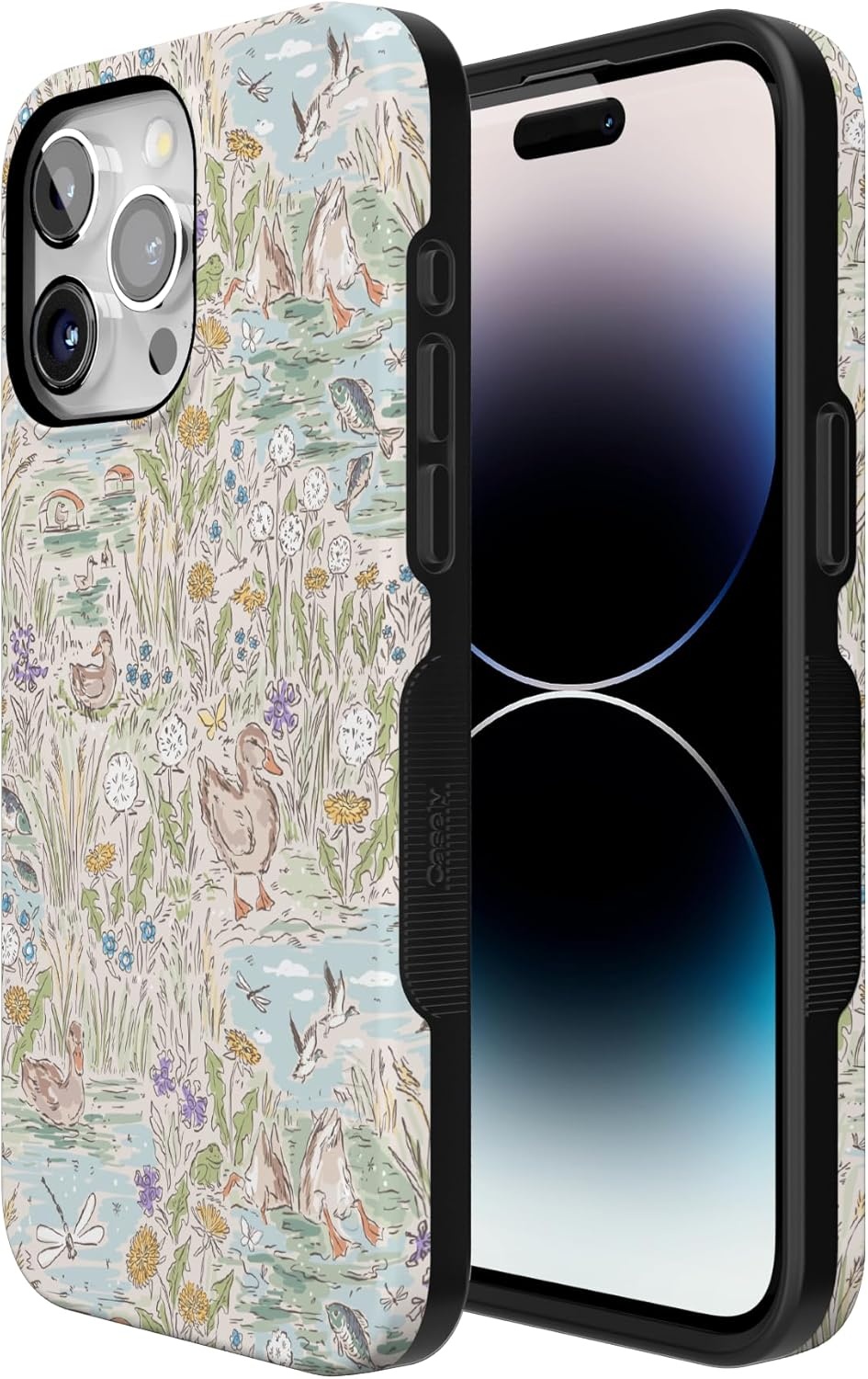imageCasely iPhone 15 Pro Case The Waddle Path Duck Pond Bold Protective Design Compatible with MagSafe