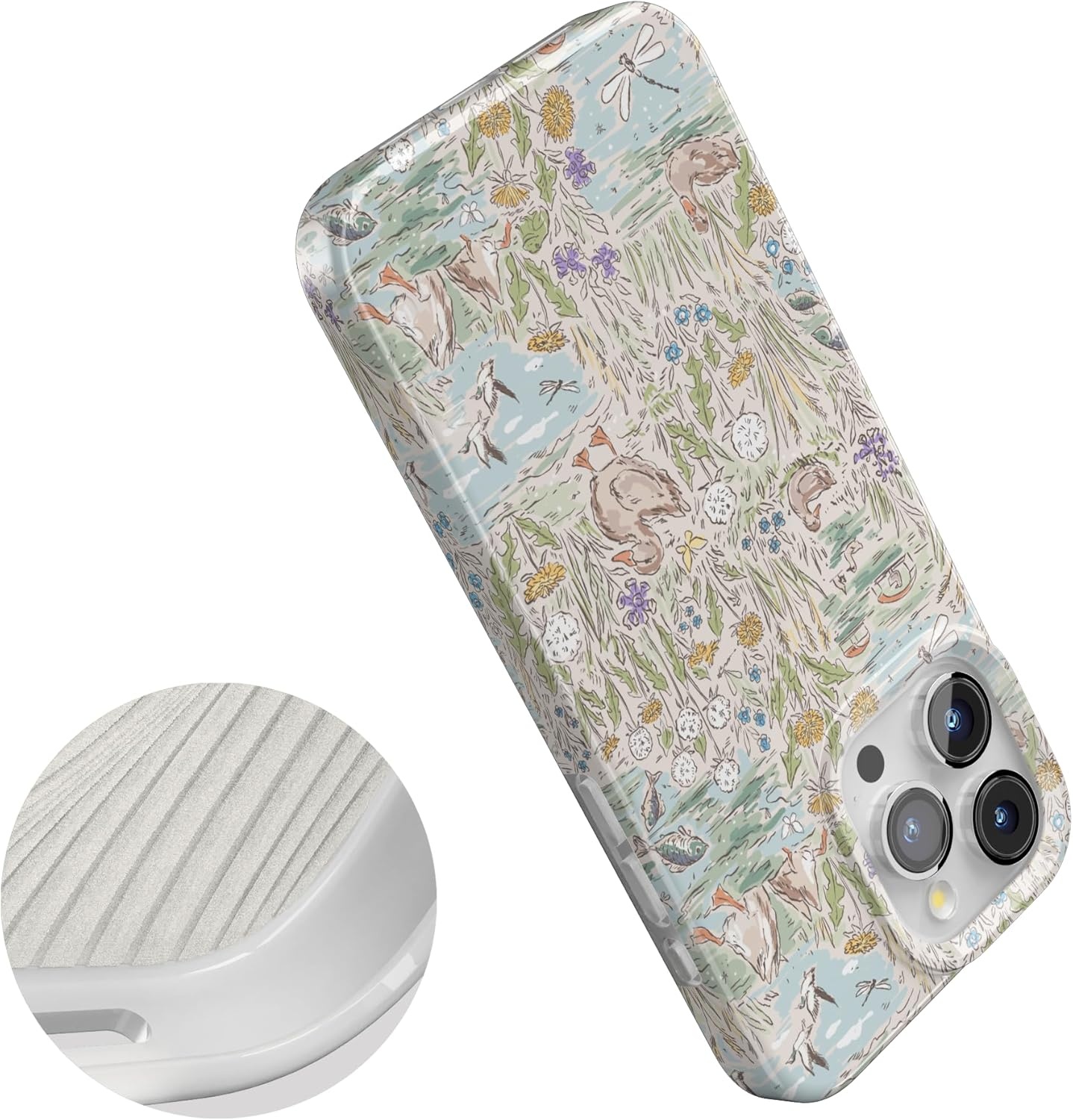 imageCasely iPhone 15 Pro Case The Waddle Path Duck Pond Compatible with MagSafe Classic Ultra Thin Design