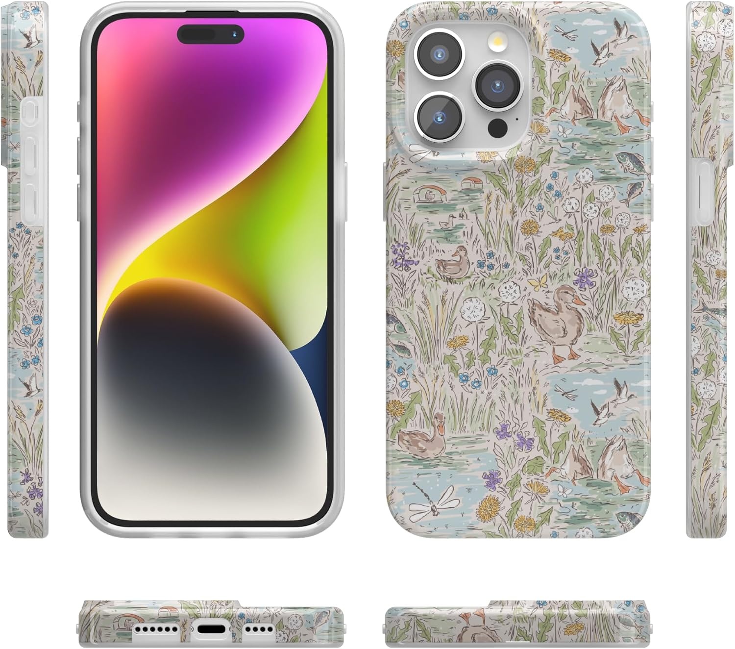 imageCasely iPhone 15 Pro Case The Waddle Path Duck Pond Compatible with MagSafe Classic Ultra Thin Design