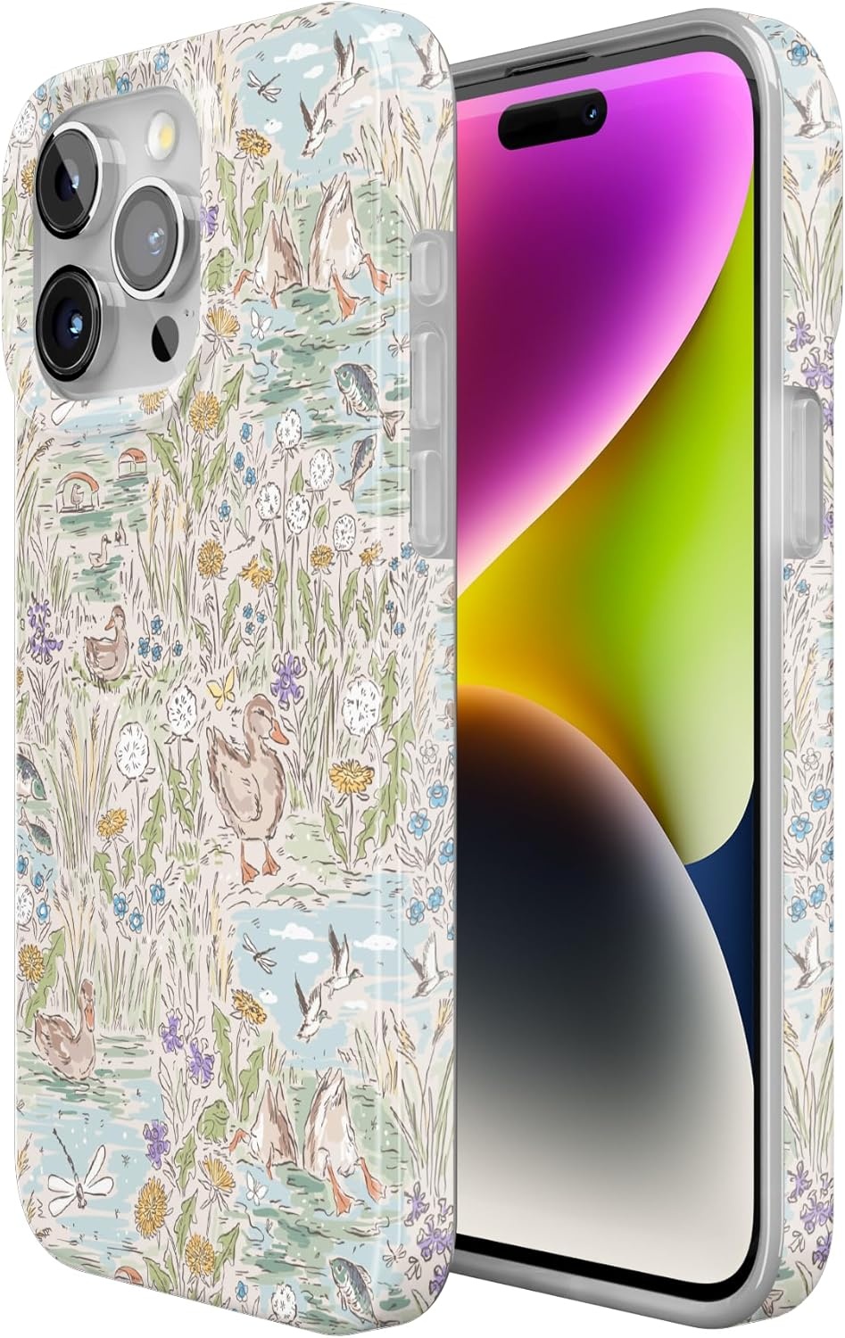 imageCasely iPhone 15 Pro Case The Waddle Path Duck Pond Compatible with MagSafe Classic Ultra Thin Design