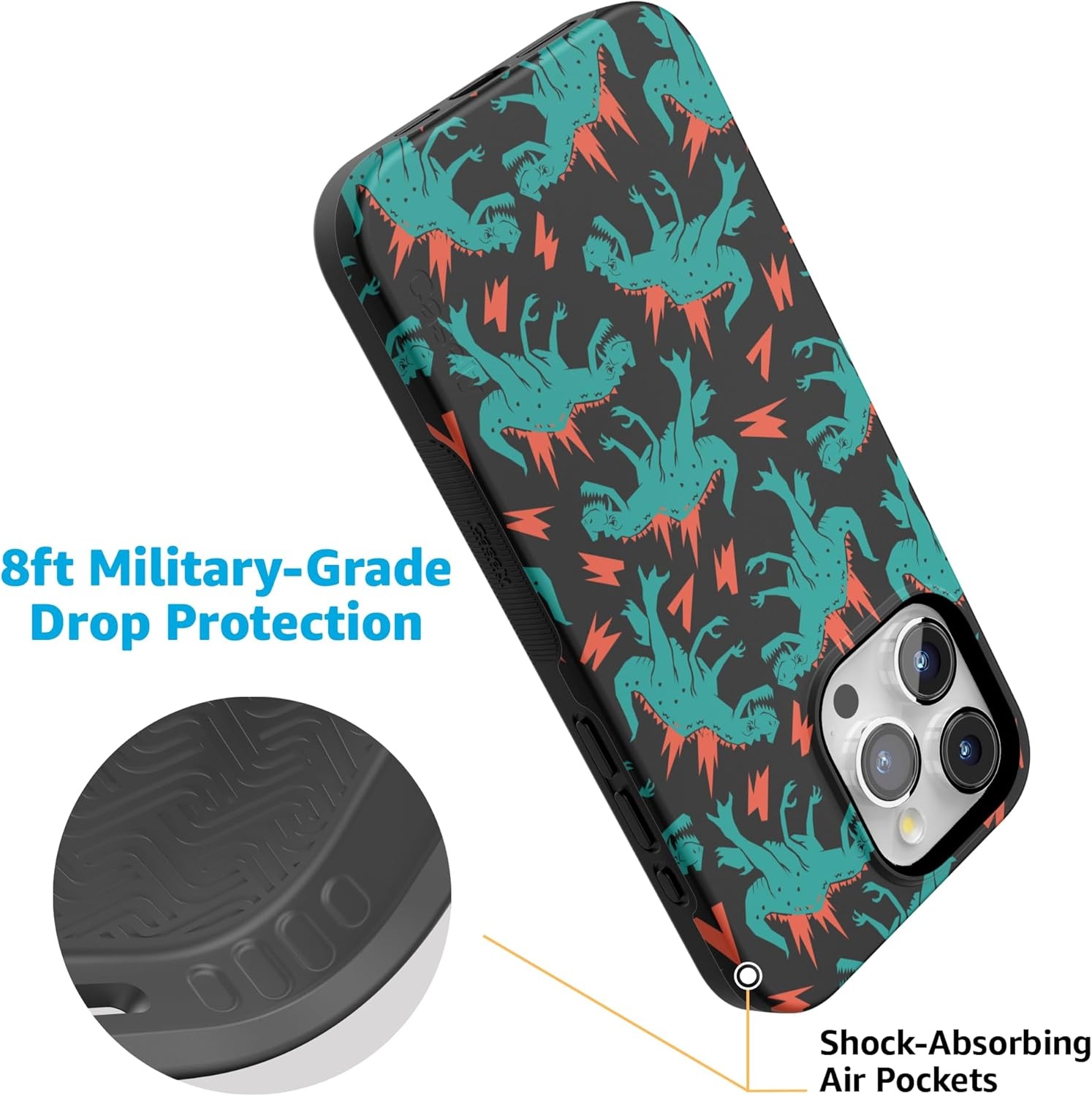 imageCasely iPhone 15 Pro Case Youre Dinomite Green Dinosaur Bold Protective Design Compatible with MagSafe