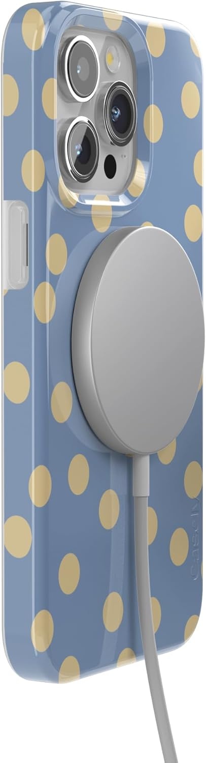 imageCasely iPhone 15 Pro Case in the Spotlight Pastel Polka Dot Compatible with MagSafe Classic Ultra Thin Design