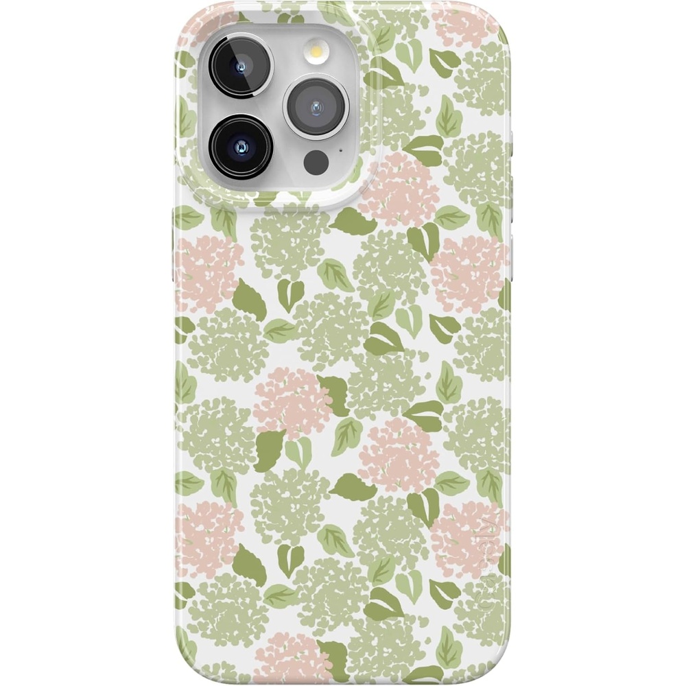 imageCasely iPhone 15 Pro Case Hydrangea Haze Floral Garden Compatible with MagSafe Classic Ultra Thin Design