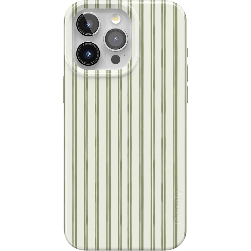 imageCasely iPhone 15 Pro Case Linen Stripe The Boyfriend Collection Compatible with MagSafe Classic Ultra Thin Design