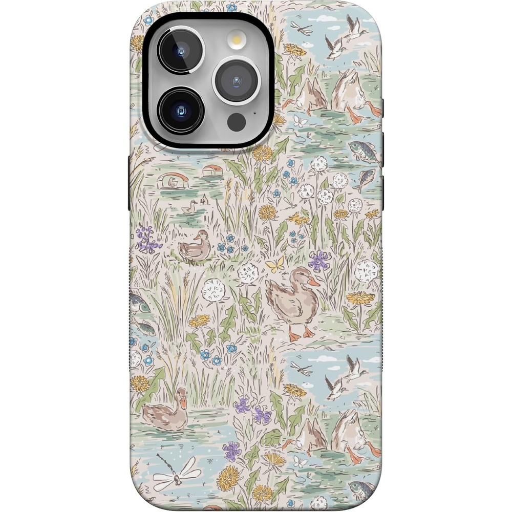 imageCasely iPhone 15 Pro Case The Waddle Path Duck Pond Bold Protective Design Compatible with MagSafe