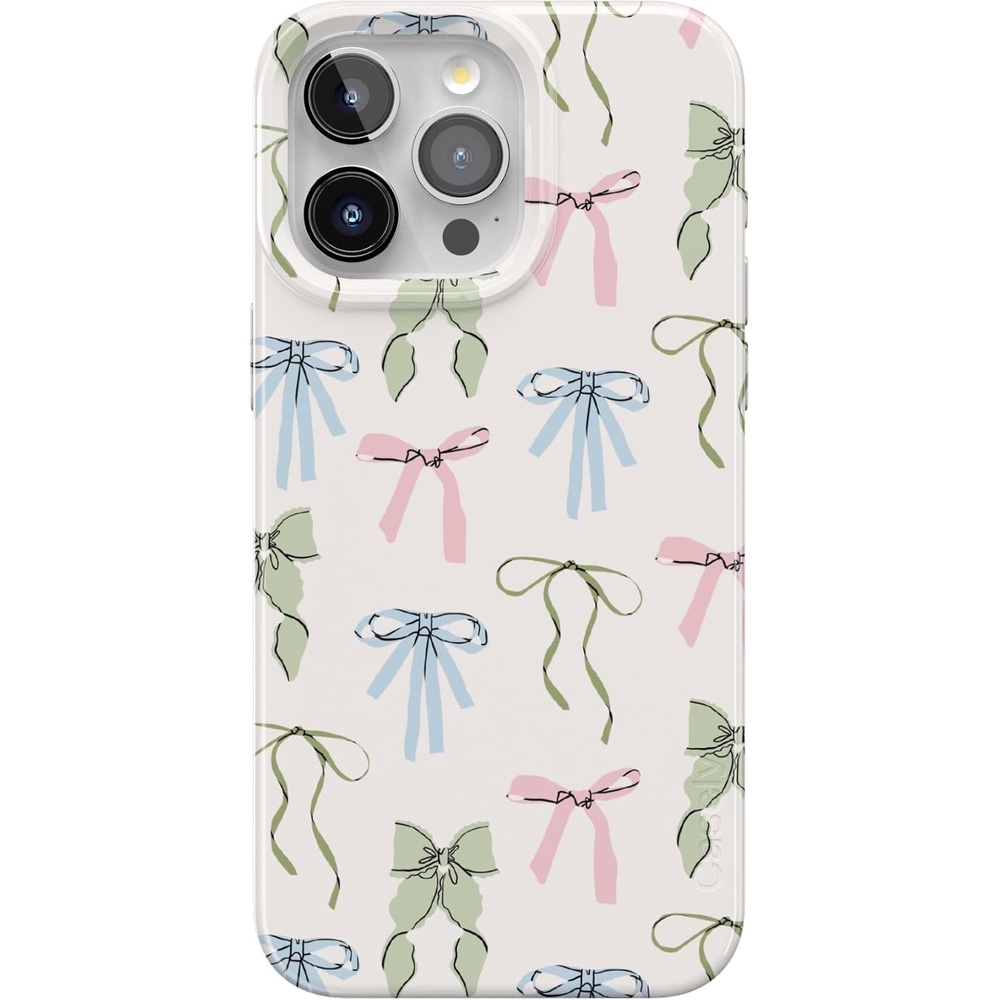 imageCasely iPhone 15 Pro Case Whimsy Girlie Pastel Bows Compatible with MagSafe Classic Ultra Thin Design