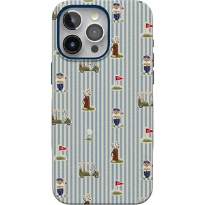 Casely iPhone 15 Pro Case | Clubhouse | The Caddie Print | Bold Protective Design | Compatible with MagSafe