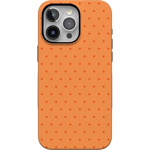 Casely iPhone 15 Pro Case | On the Dot | Orange Polka Dot | Bold Protective Design | Compatible with MagSafe