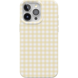 Casely iPhone 15 Pro Case | Pastel Picnic | Yellow Gingham | Compatible with MagSafe | Classic Ultra Thin Design