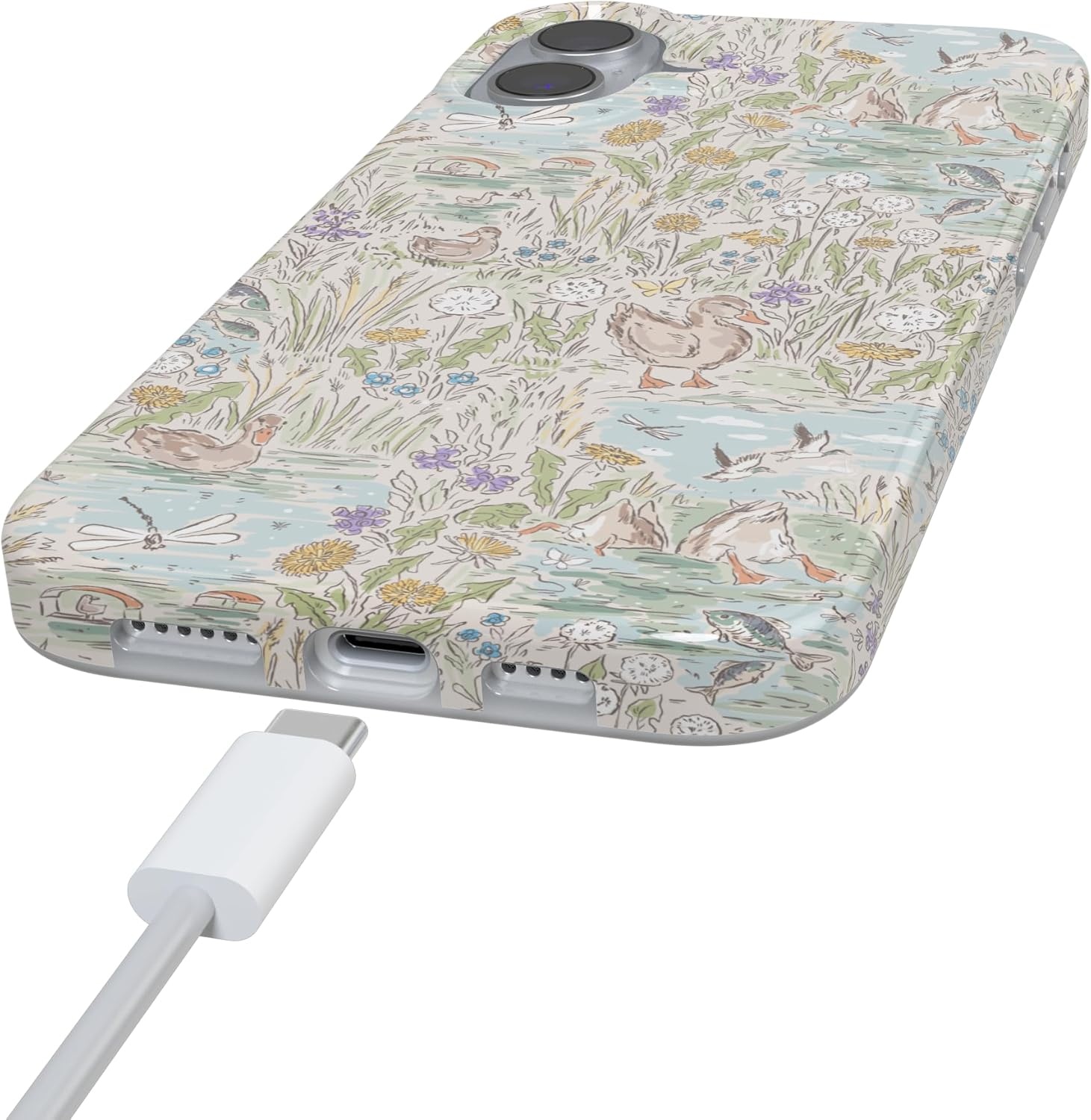 image:imageCasely iPhone 16 Case The Waddle Path Duck Pond Compatible with MagSafe Classic Ultra Thin Design