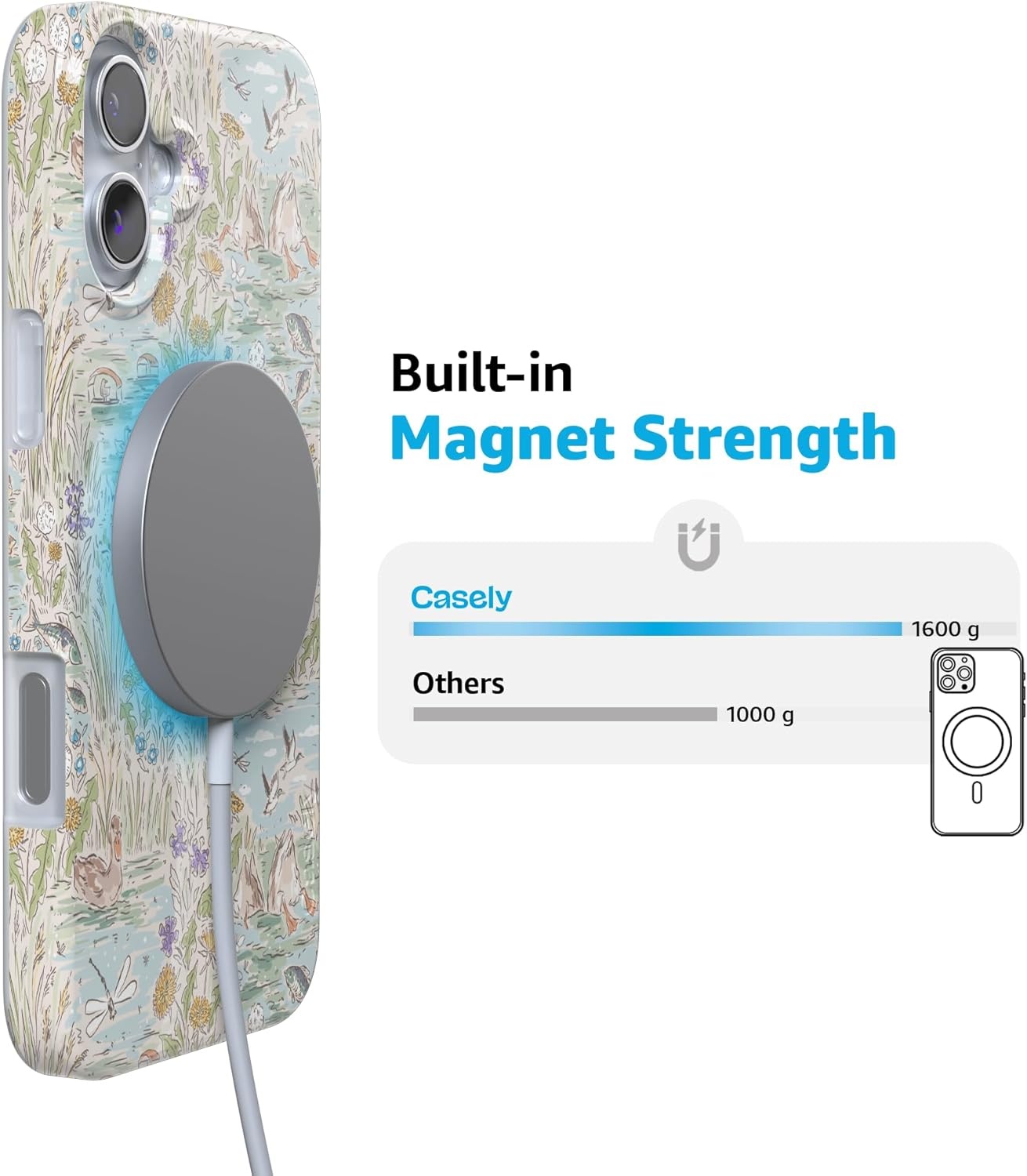 image:imageCasely iPhone 16 Case The Waddle Path Duck Pond Compatible with MagSafe Classic Ultra Thin Design