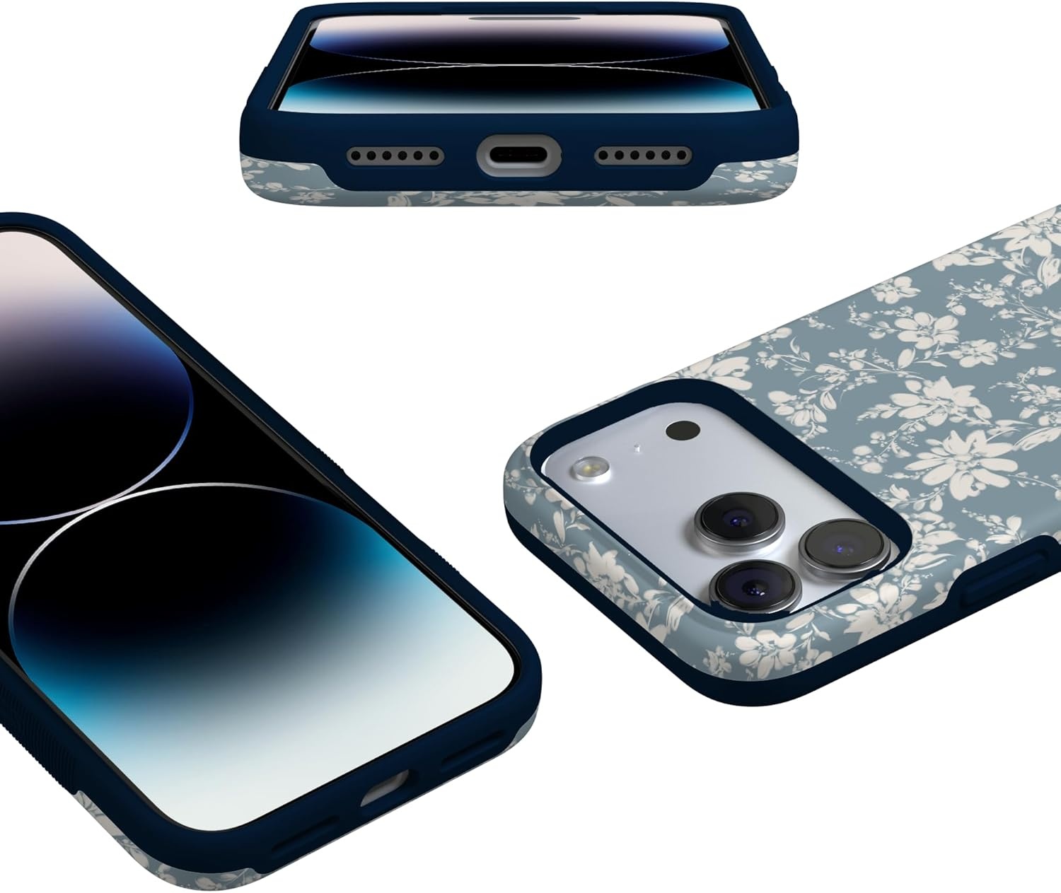 image:imageCasely iPhone 17 Pro Max Case Afternoon Tea Blue Floral Bold Protective Design Compatible with MagSafe