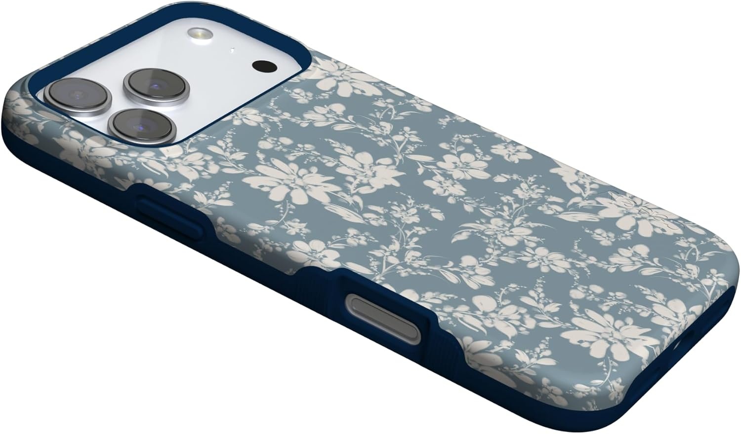 image:imageCasely iPhone 17 Pro Max Case Afternoon Tea Blue Floral Bold Protective Design Compatible with MagSafe