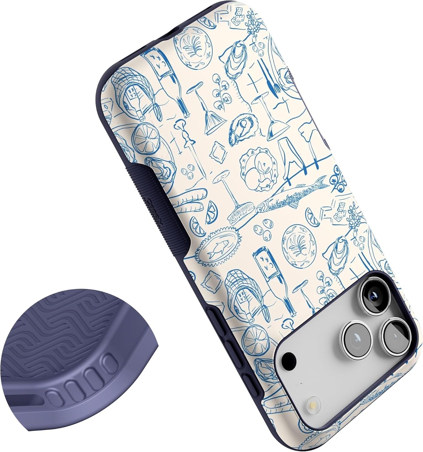 image:imageCasely iPhone 17 Pro Max Case Blue amp White Floral Rose to Fame Bold Protective Design Compatible with MagSafeAmalfi Aperitivo Dolce Vita