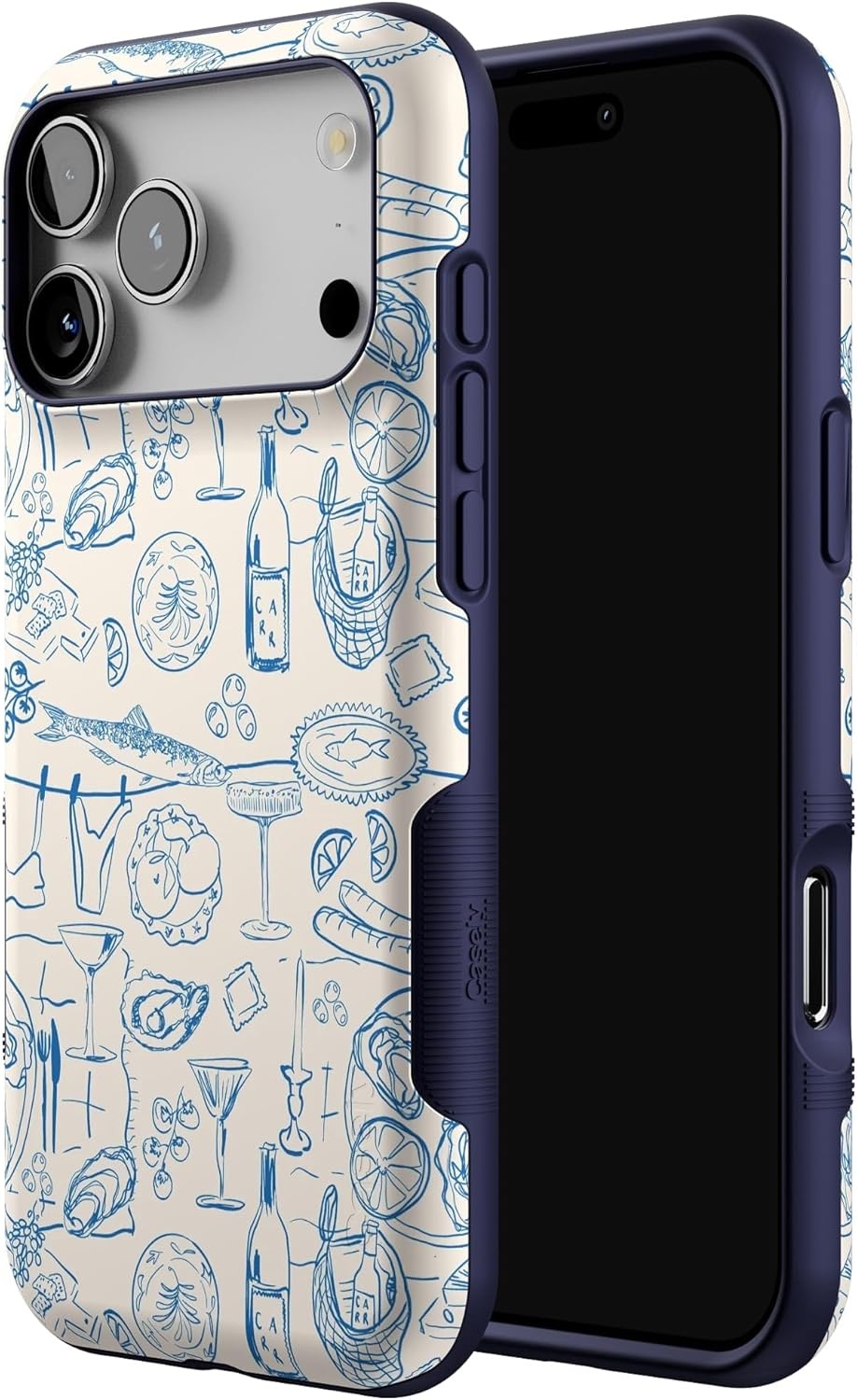 image:imageCasely iPhone 17 Pro Max Case Blue amp White Floral Rose to Fame Bold Protective Design Compatible with MagSafeAmalfi Aperitivo Dolce Vita