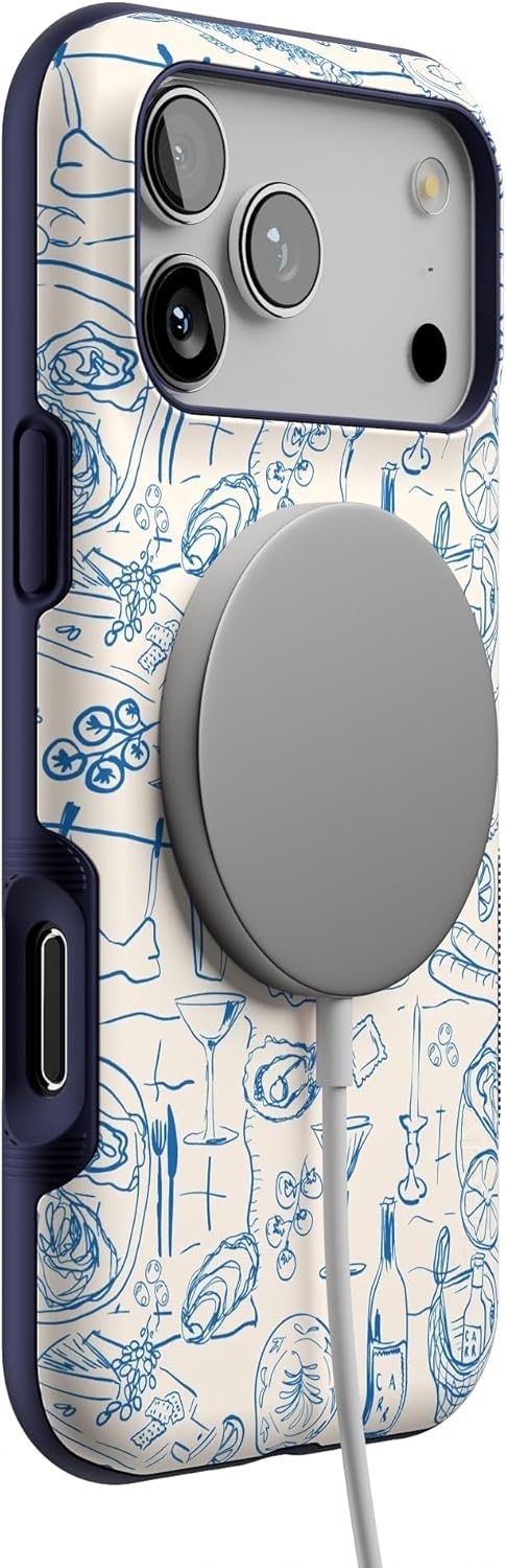 image:imageCasely iPhone 17 Pro Max Case Blue amp White Floral Rose to Fame Bold Protective Design Compatible with MagSafeAmalfi Aperitivo Dolce Vita