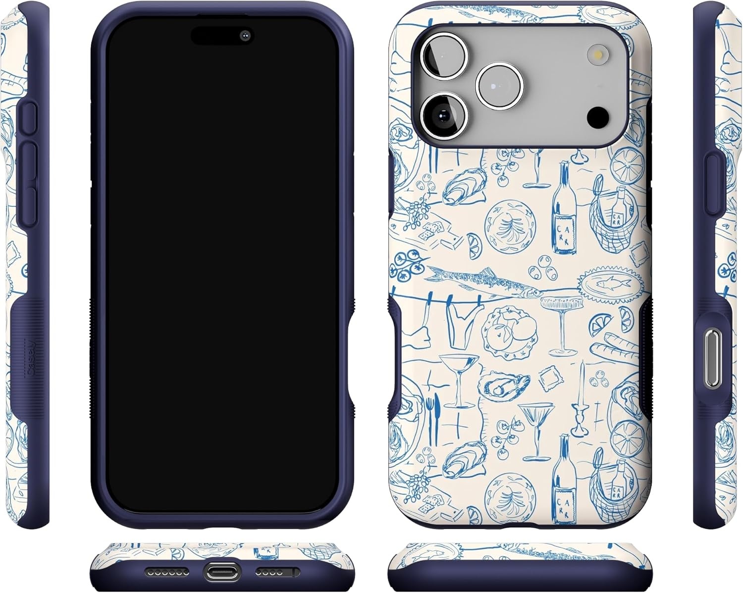 image:imageCasely iPhone 17 Pro Max Case Blue amp White Floral Rose to Fame Bold Protective Design Compatible with MagSafeAmalfi Aperitivo Dolce Vita