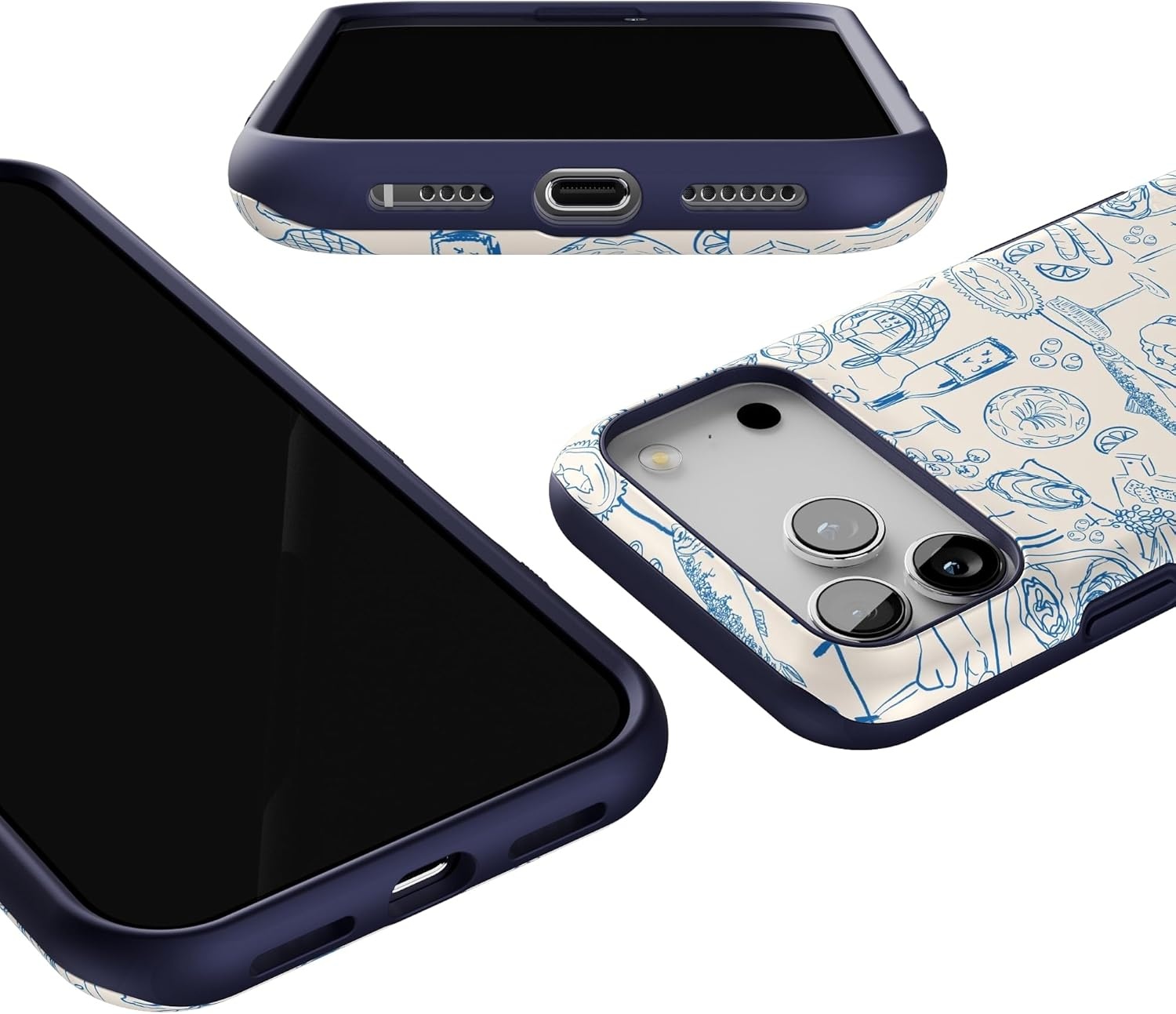 image:imageCasely iPhone 17 Pro Max Case Blue amp White Floral Rose to Fame Bold Protective Design Compatible with MagSafeAmalfi Aperitivo Dolce Vita