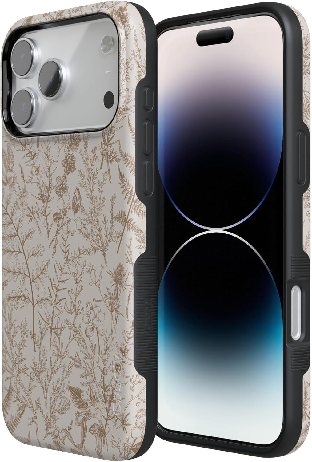image:imageCasely iPhone 17 Pro Max Case Blue amp White Floral Rose to Fame Bold Protective Design Compatible with MagSafeBeige Garden Neutral Floral