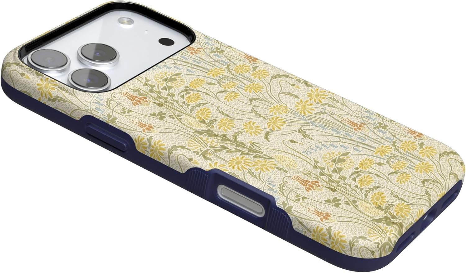 image:imageCasely iPhone 17 Pro Max Case Blue amp White Floral Rose to Fame Bold Protective Design Compatible with MagSafeBoho Blooms Golden Floral