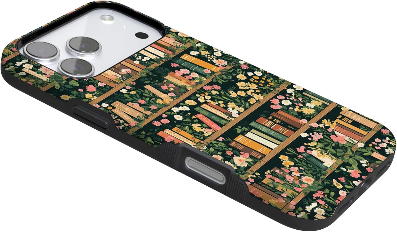 image:imageCasely iPhone 17 Pro Max Case Blue amp White Floral Rose to Fame Bold Protective Design Compatible with MagSafeBook Nook Floral Library