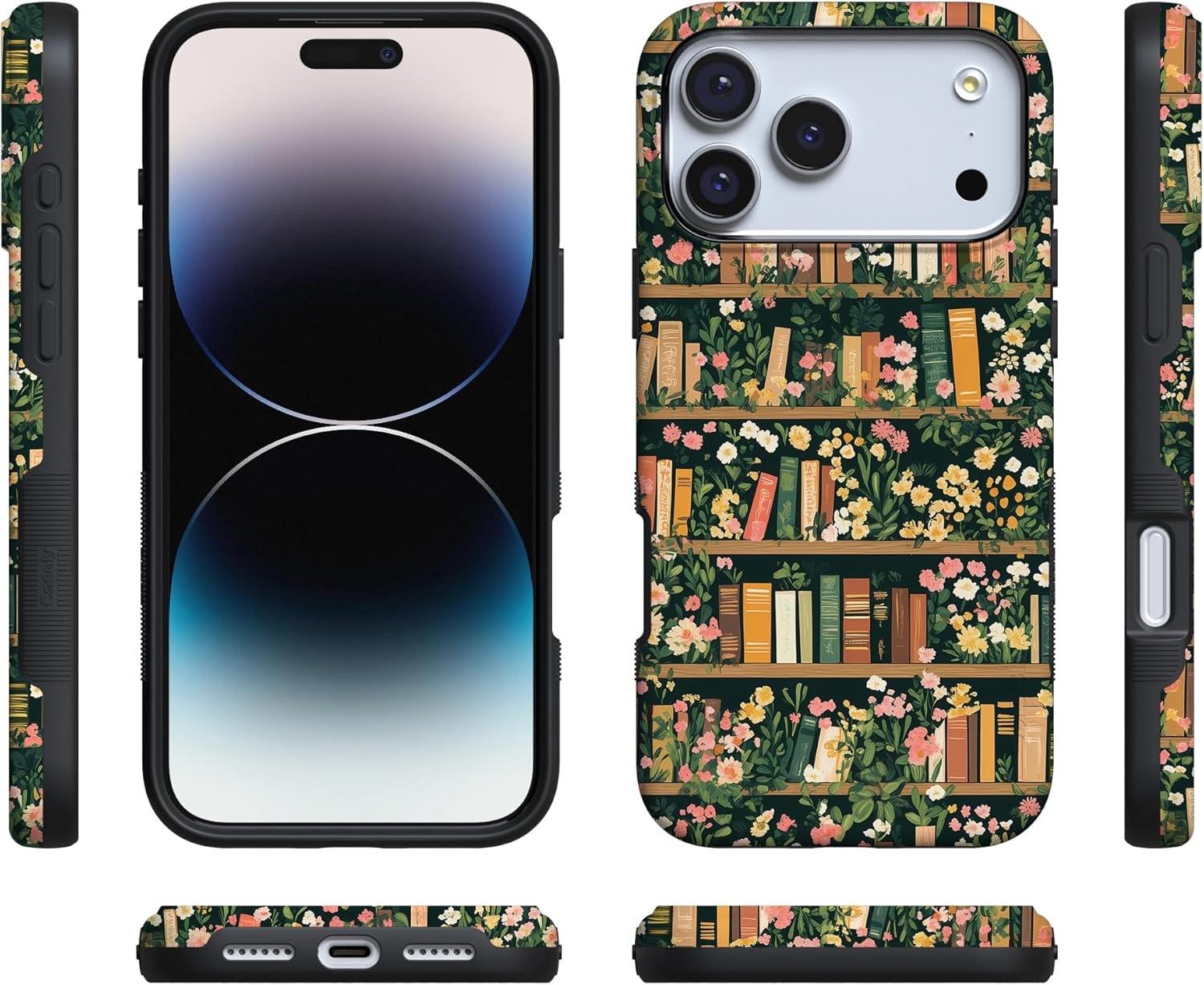 image:imageCasely iPhone 17 Pro Max Case Blue amp White Floral Rose to Fame Bold Protective Design Compatible with MagSafeBook Nook Floral Library