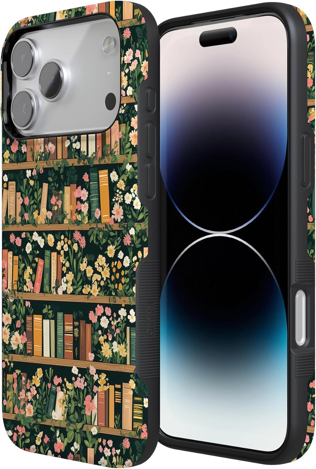 image:imageCasely iPhone 17 Pro Max Case Blue amp White Floral Rose to Fame Bold Protective Design Compatible with MagSafeBook Nook Floral Library