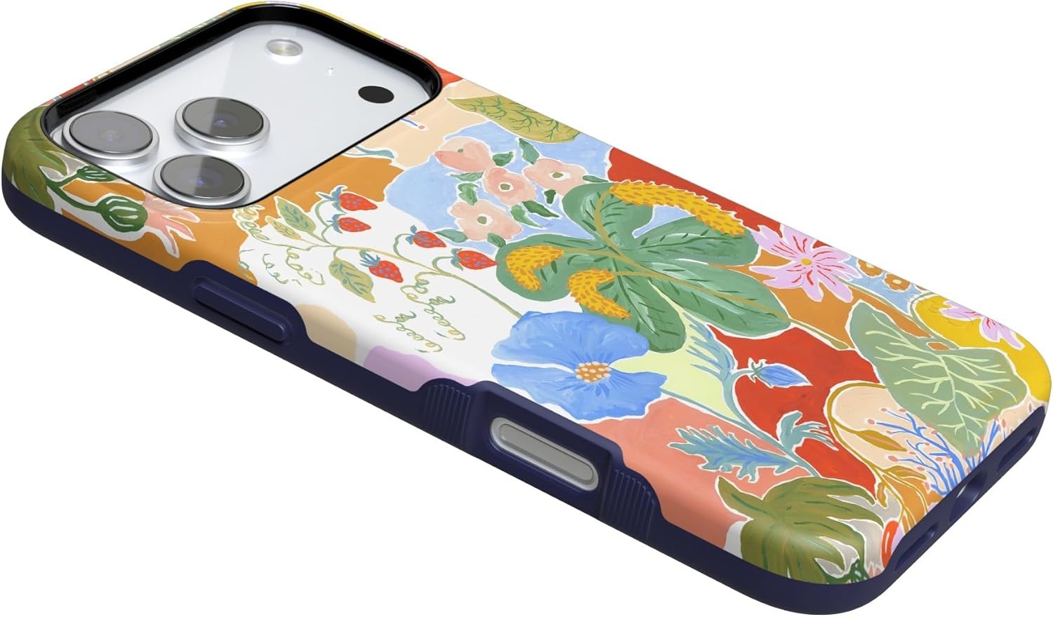image:imageCasely iPhone 17 Pro Max Case Blue amp White Floral Rose to Fame Bold Protective Design Compatible with MagSafeBotanical Blooms Floral Patchwork