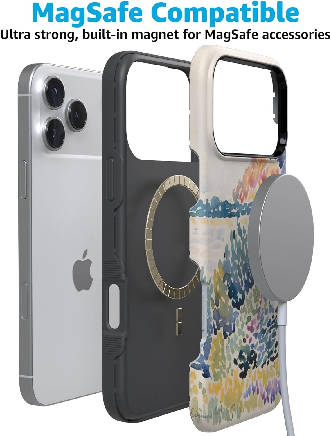 image:imageCasely iPhone 17 Pro Max Case Blue amp White Floral Rose to Fame Bold Protective Design Compatible with MagSafeCalm Waters The Met Museum