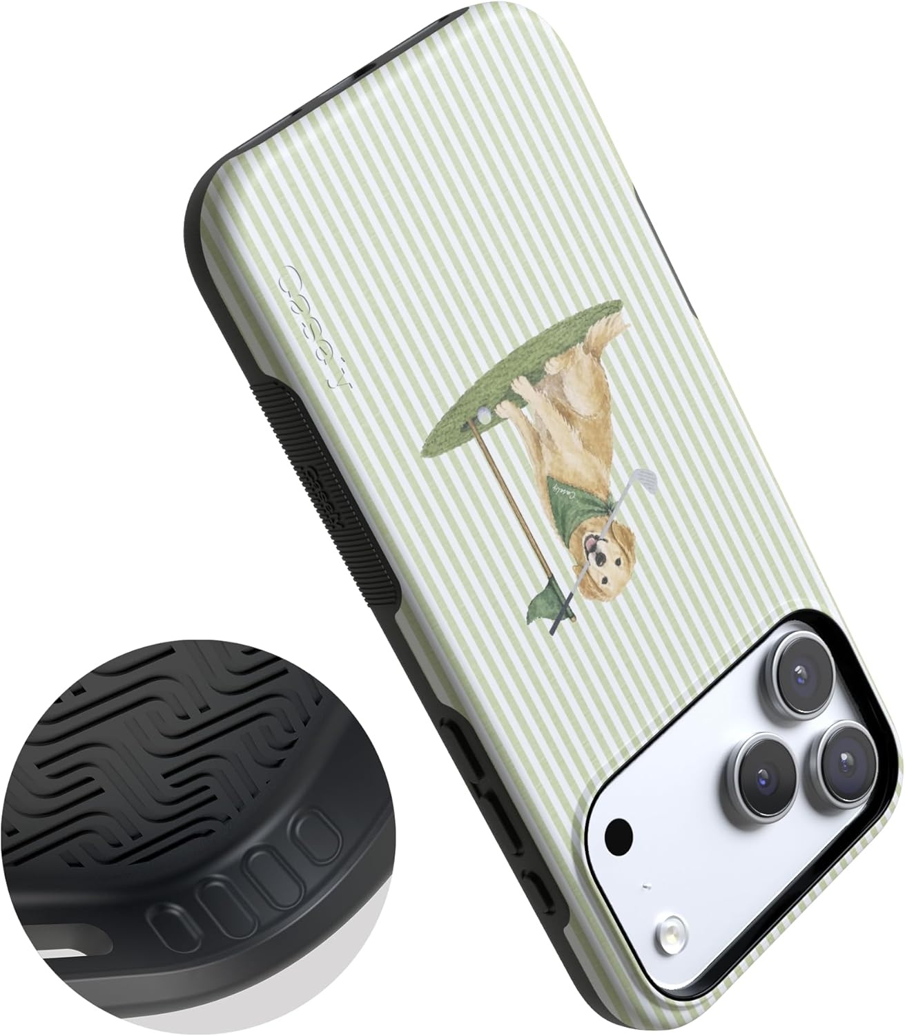 image:imageCasely iPhone 17 Pro Max Case Blue amp White Floral Rose to Fame Bold Protective Design Compatible with MagSafeClubhouse Golden on the Green