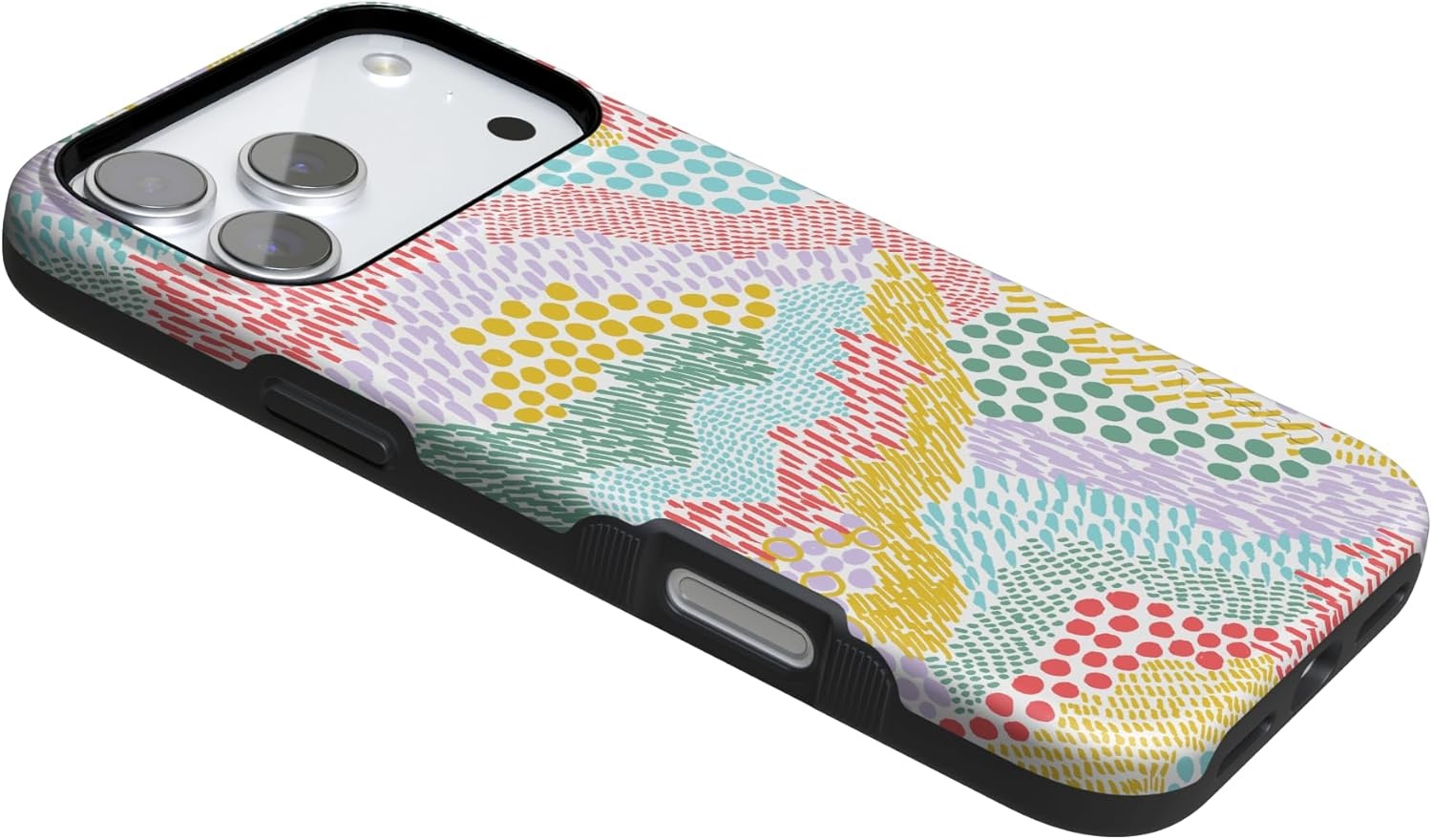 image:imageCasely iPhone 17 Pro Max Case Blue amp White Floral Rose to Fame Bold Protective Design Compatible with MagSafeColor Me Happy Doodle Colorblock
