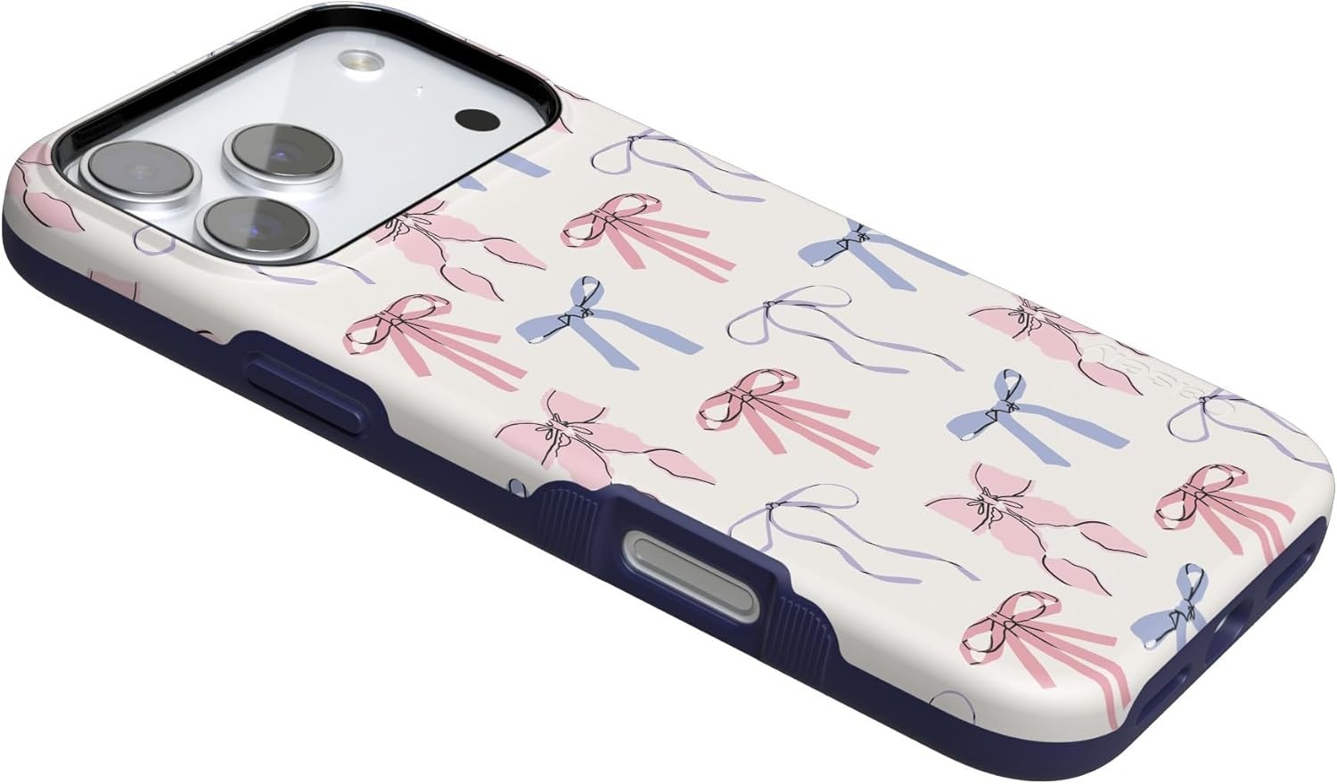 image:imageCasely iPhone 17 Pro Max Case Blue amp White Floral Rose to Fame Bold Protective Design Compatible with MagSafeCoquette Girlie Pastel Bows