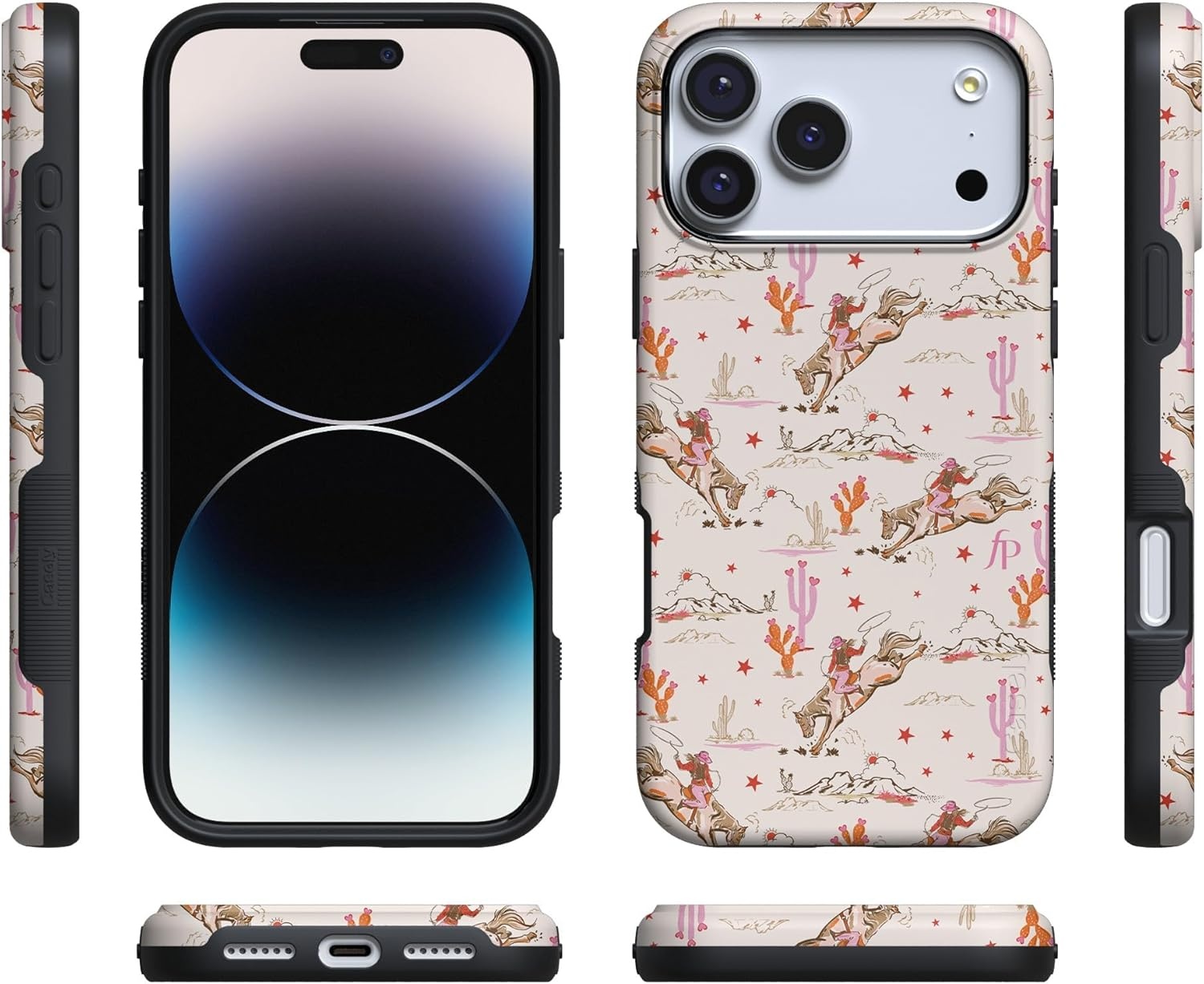 image:imageCasely iPhone 17 Pro Max Case Blue amp White Floral Rose to Fame Bold Protective Design Compatible with MagSafeCowgirl Canyon FashionPass x Casely