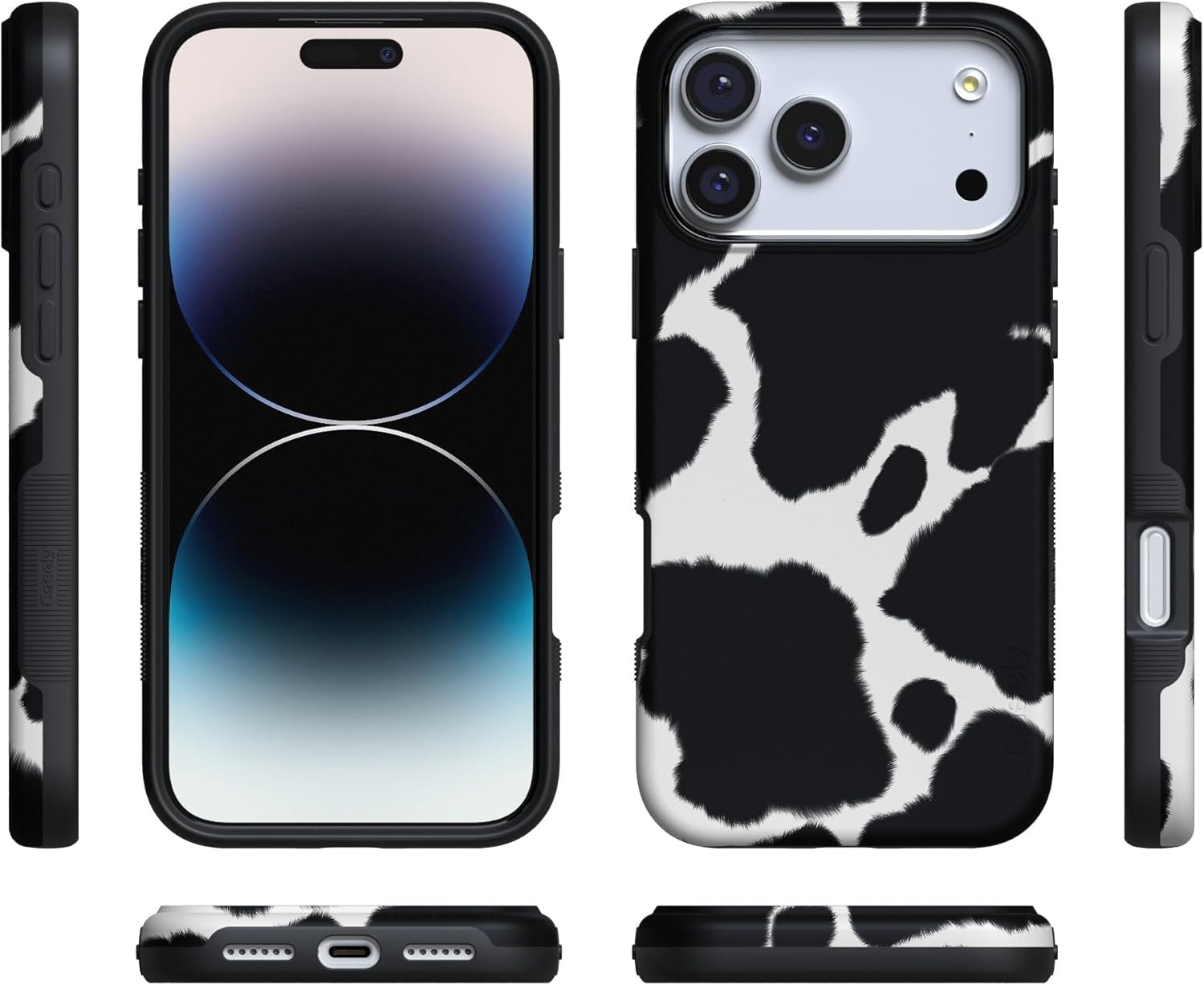 image:imageCasely iPhone 17 Pro Max Case Blue amp White Floral Rose to Fame Bold Protective Design Compatible with MagSafeCurrent MOOd Cow Print