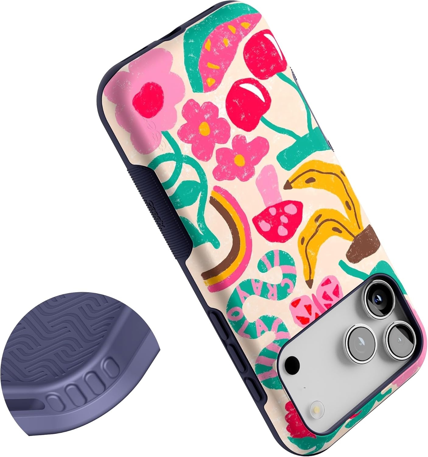 image:imageCasely iPhone 17 Pro Max Case Blue amp White Floral Rose to Fame Bold Protective Design Compatible with MagSafeDoodle Bug Crayola Crayon