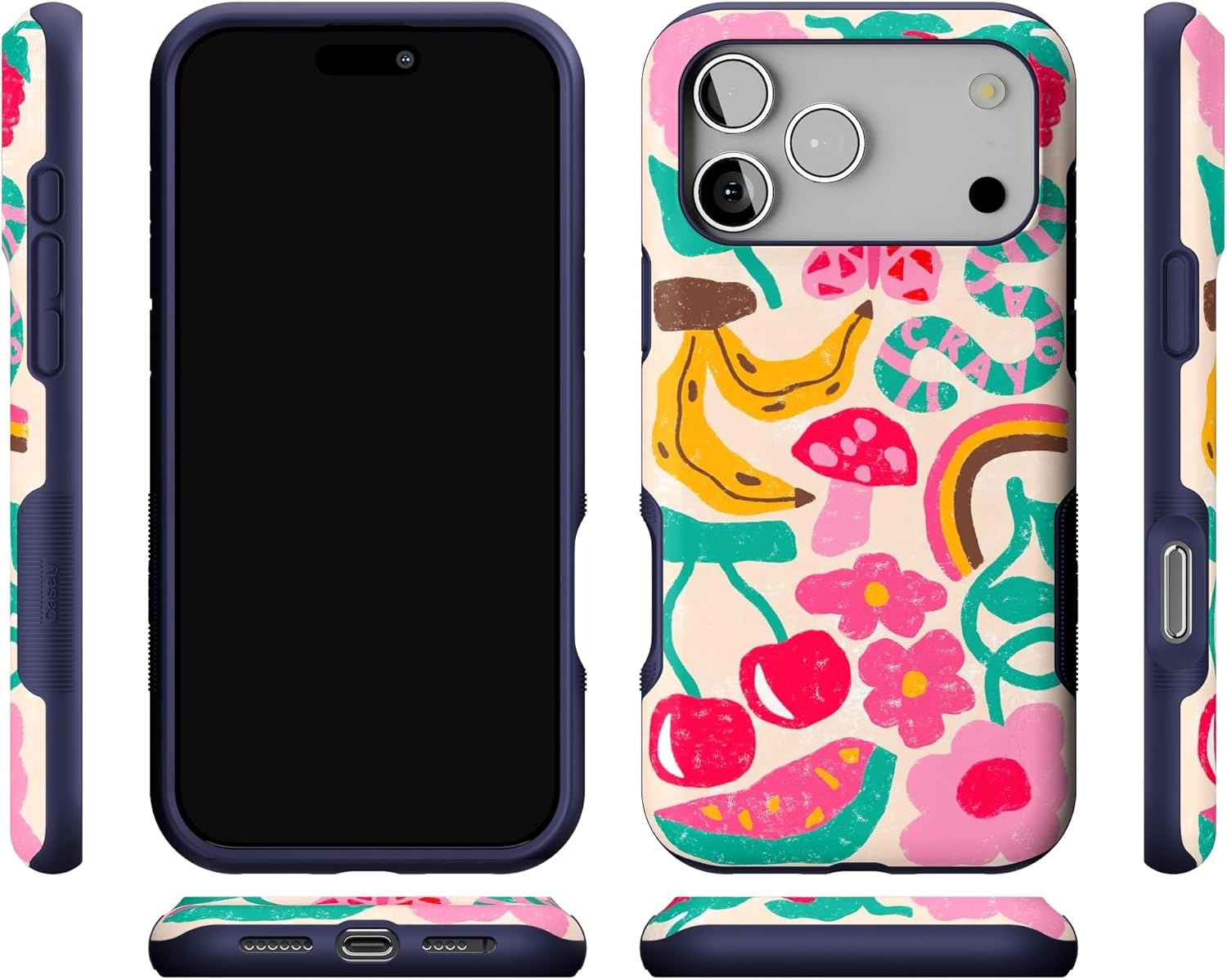 image:imageCasely iPhone 17 Pro Max Case Blue amp White Floral Rose to Fame Bold Protective Design Compatible with MagSafeDoodle Bug Crayola Crayon