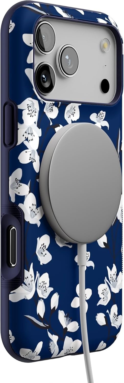image:imageCasely iPhone 17 Pro Max Case Blue amp White Floral Rose to Fame Bold Protective Design Compatible with MagSafeFloral Forest Navy Cherry Blossom Floral