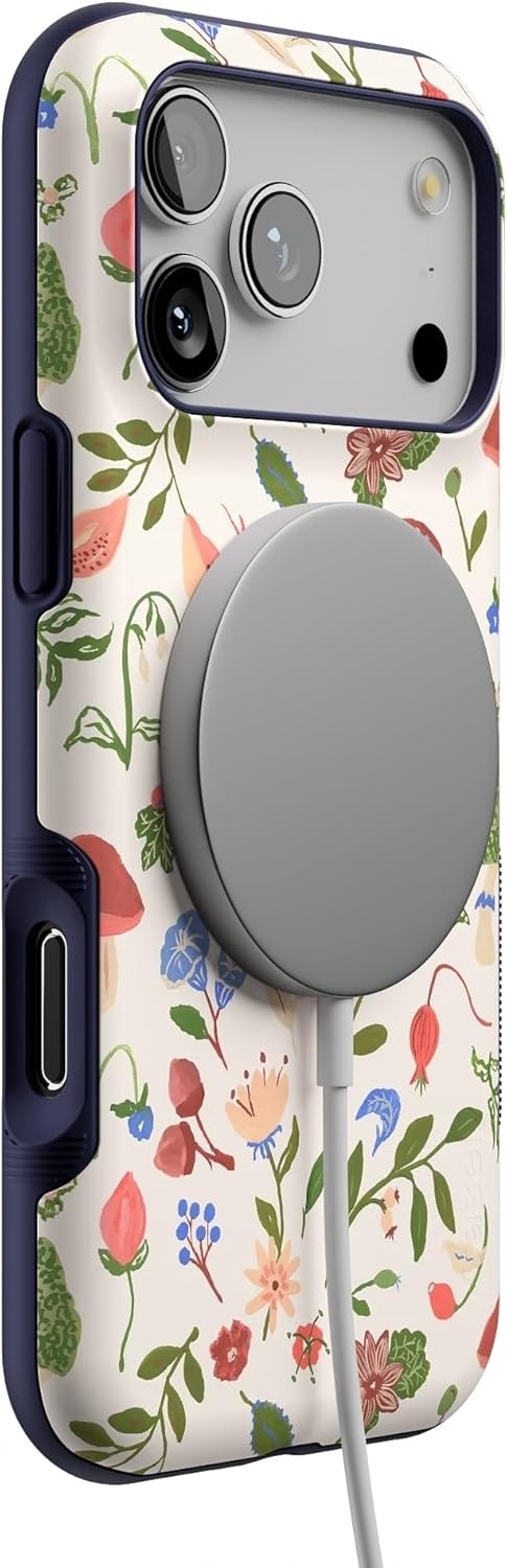 image:imageCasely iPhone 17 Pro Max Case Blue amp White Floral Rose to Fame Bold Protective Design Compatible with MagSafeGarden Party Mushroom Floral
