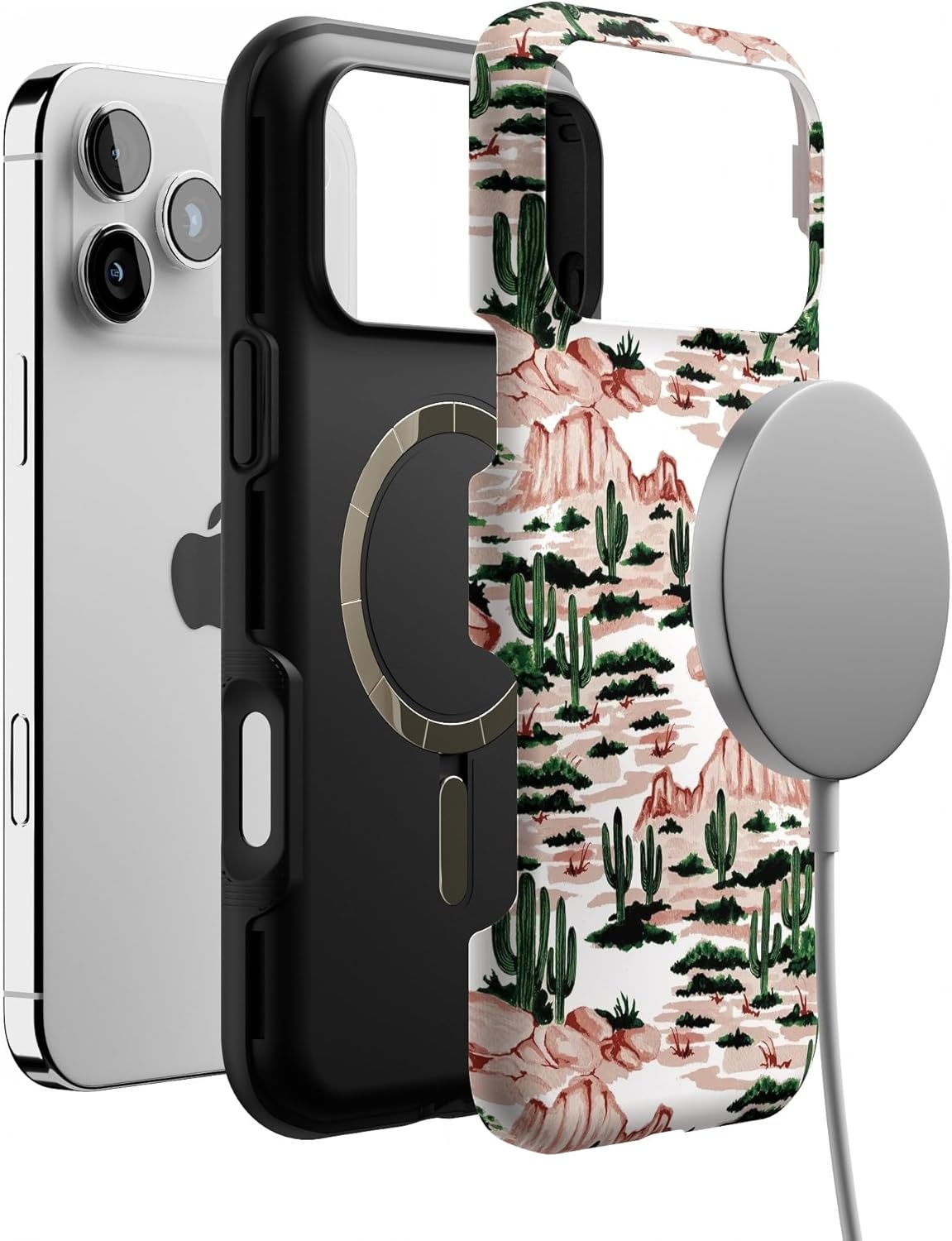 image:imageCasely iPhone 17 Pro Max Case Blue amp White Floral Rose to Fame Bold Protective Design Compatible with MagSafeGold Rush Desert