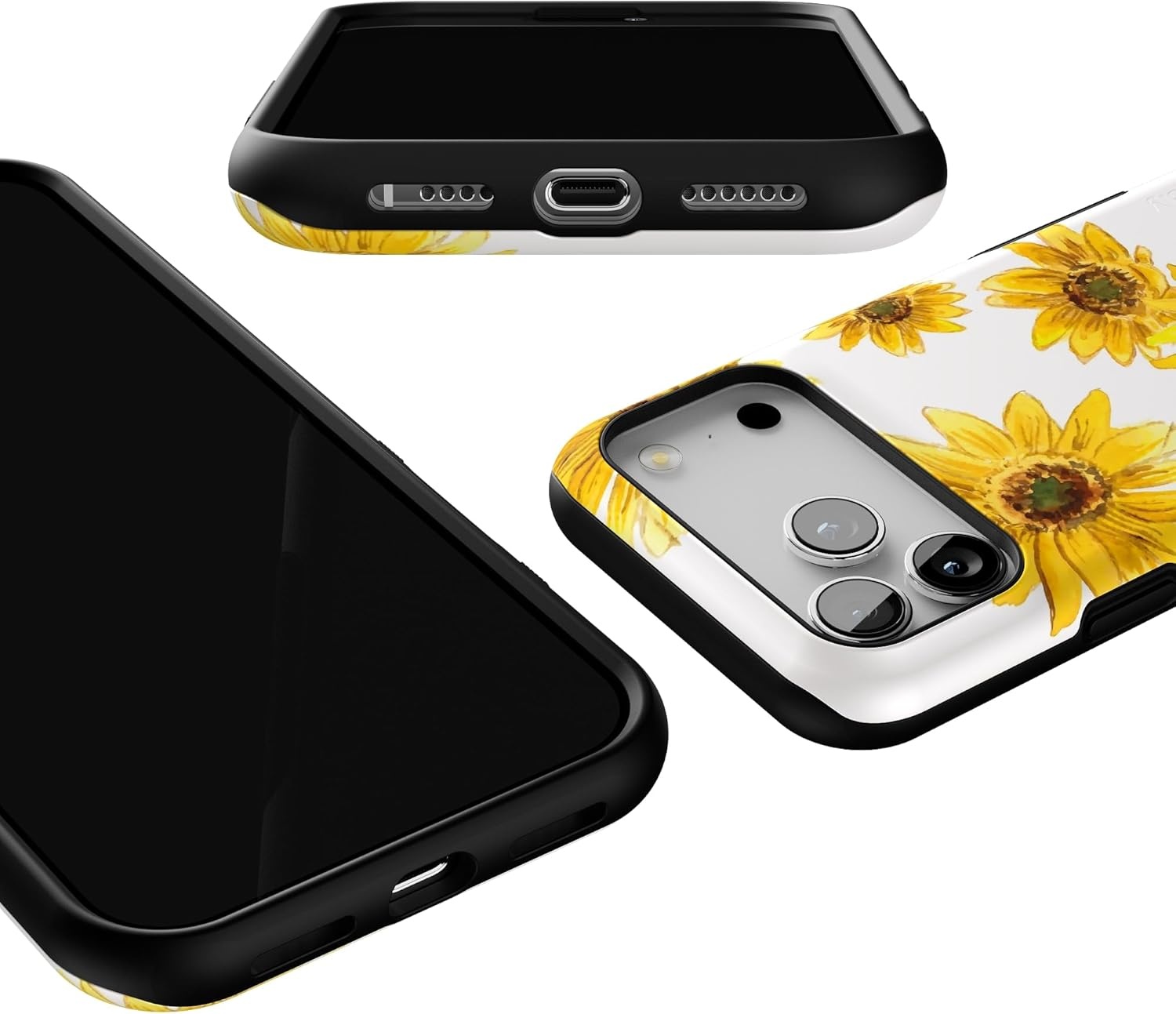 image:imageCasely iPhone 17 Pro Max Case Blue amp White Floral Rose to Fame Bold Protective Design Compatible with MagSafeGolden Garden Yellow Sunflower
