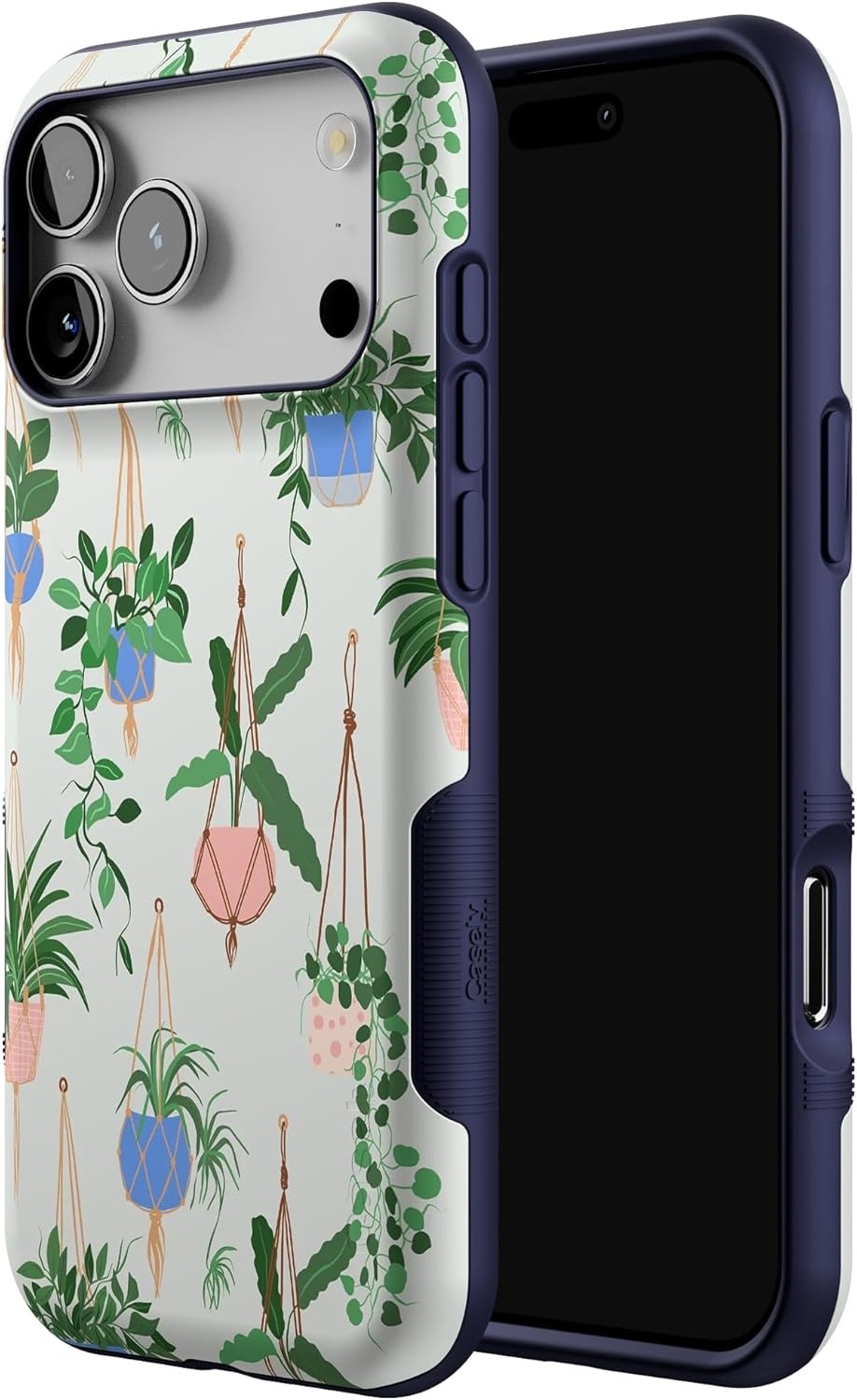image:imageCasely iPhone 17 Pro Max Case Blue amp White Floral Rose to Fame Bold Protective Design Compatible with MagSafeHanging Around Potted Plants Floral