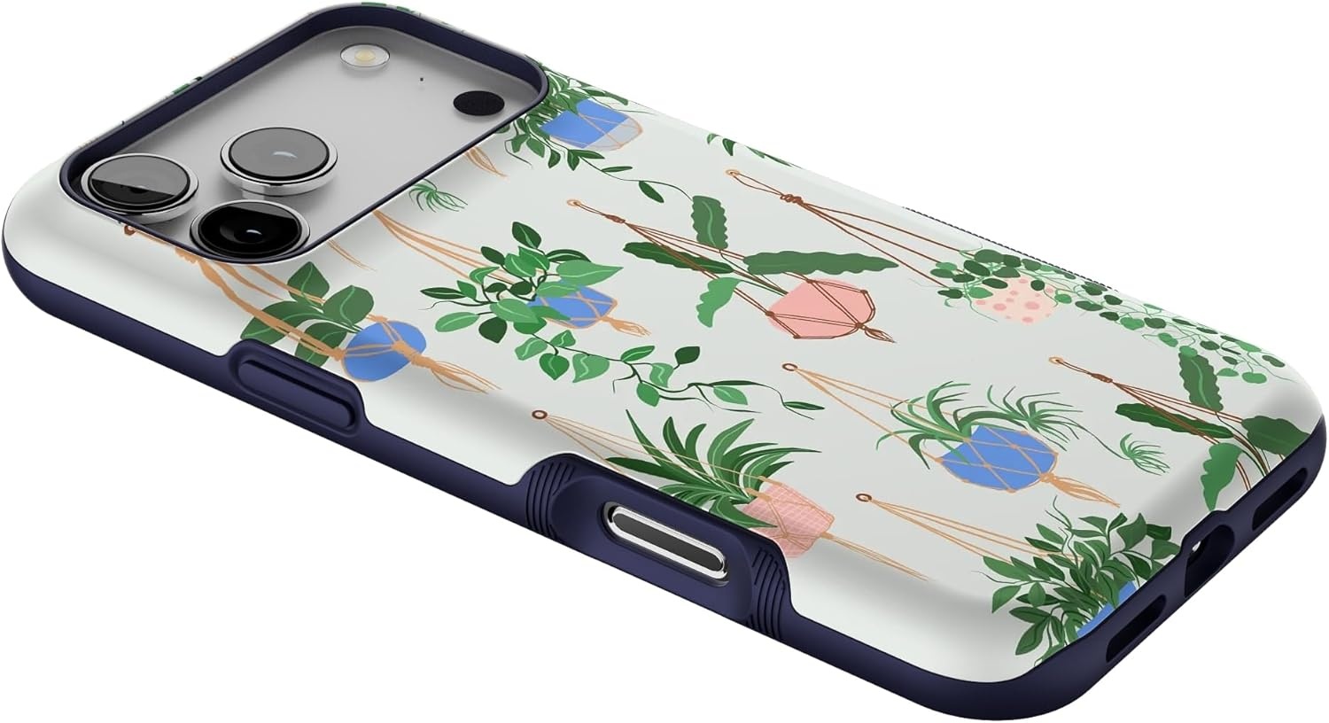image:imageCasely iPhone 17 Pro Max Case Blue amp White Floral Rose to Fame Bold Protective Design Compatible with MagSafeHanging Around Potted Plants Floral