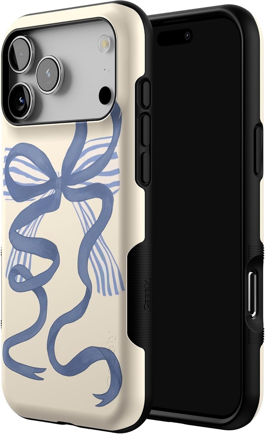 image:imageCasely iPhone 17 Pro Max Case Blue amp White Floral Rose to Fame Bold Protective Design Compatible with MagSafeHeartstrings Blue Bow