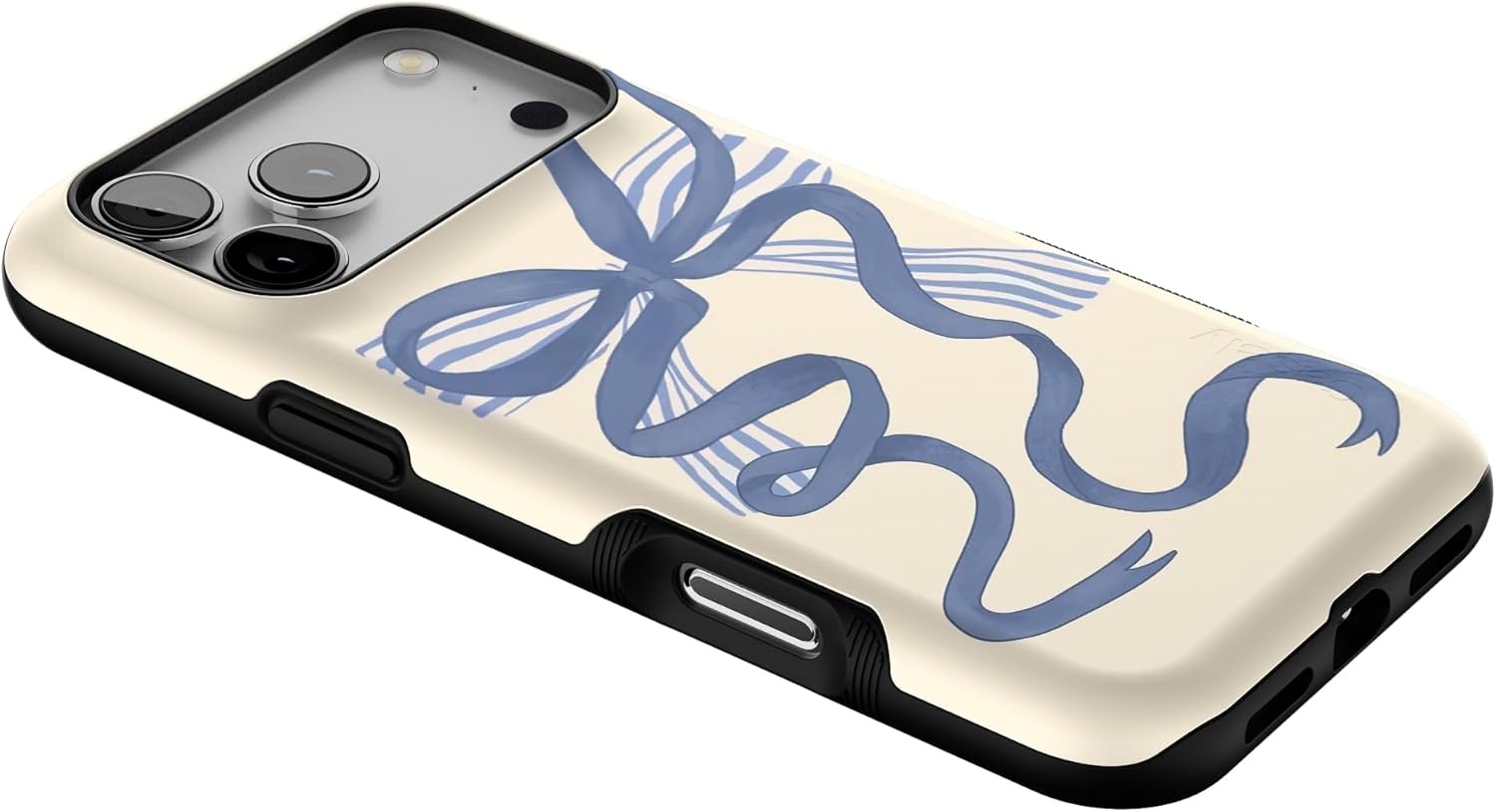 image:imageCasely iPhone 17 Pro Max Case Blue amp White Floral Rose to Fame Bold Protective Design Compatible with MagSafeHeartstrings Blue Bow