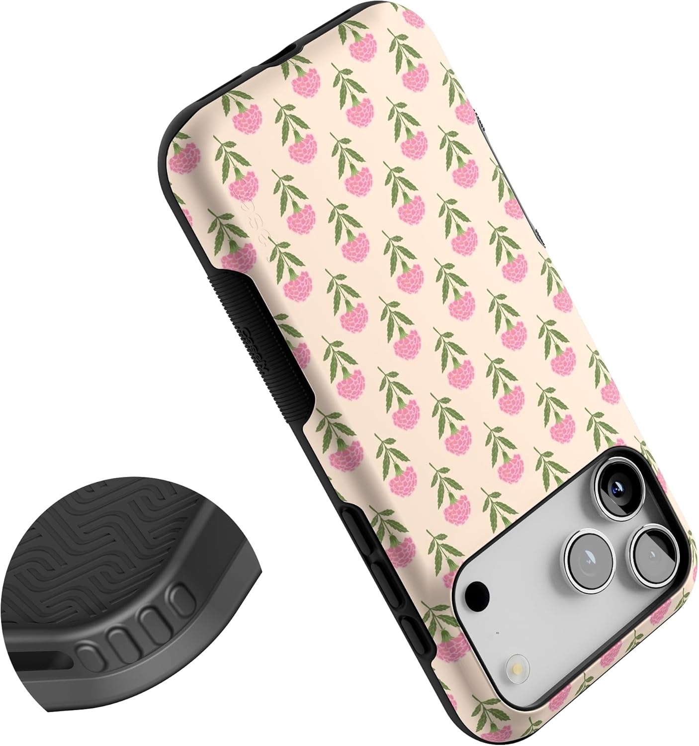 image:imageCasely iPhone 17 Pro Max Case Blue amp White Floral Rose to Fame Bold Protective Design Compatible with MagSafeJennas Flowers Fun on Weekdays