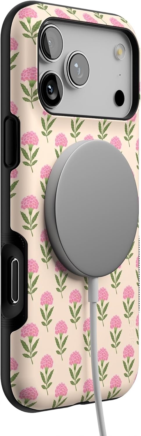 image:imageCasely iPhone 17 Pro Max Case Blue amp White Floral Rose to Fame Bold Protective Design Compatible with MagSafeJennas Flowers Fun on Weekdays