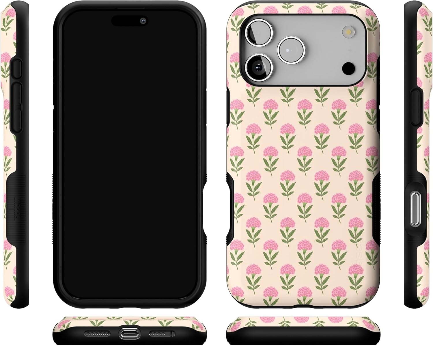 image:imageCasely iPhone 17 Pro Max Case Blue amp White Floral Rose to Fame Bold Protective Design Compatible with MagSafeJennas Flowers Fun on Weekdays